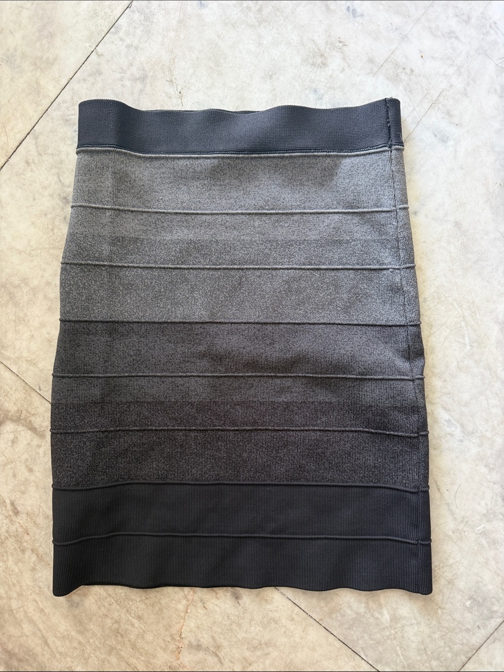 BCBG MAXAZRIA gray ombré bandit bodycon striped y2K mini skirt